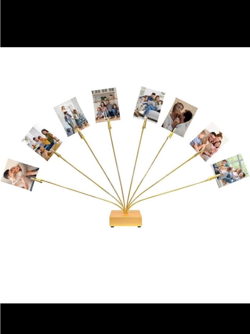 2 Bendable Gold Clip Photo Holders